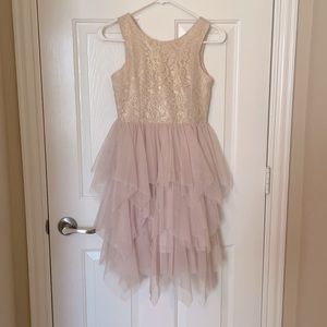 H&M child lace& tiered tulle midi tank dress